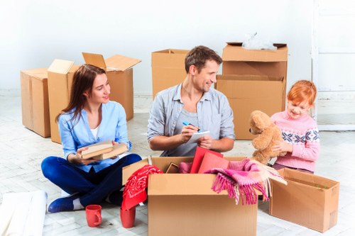 Loading a moving van for a flat removal in east London
